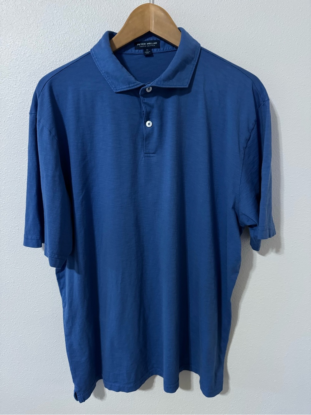 Peter Millar Crown Crafted Journeyman Polo Ocean Blue Pima Cotton Preppy X-Large